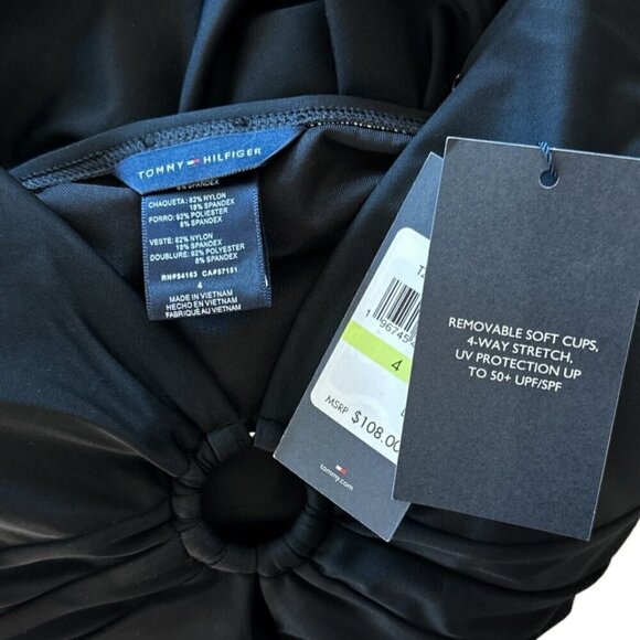 Tommy Hilfiger Black O-Ring One Piece Swimsuit Summer Vacation Pool NWT New 4 - Picture 6 of 6